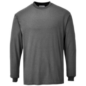 Portwest Flame Resistant Anti-Static Long Sleeve T-Shirt - Grey
