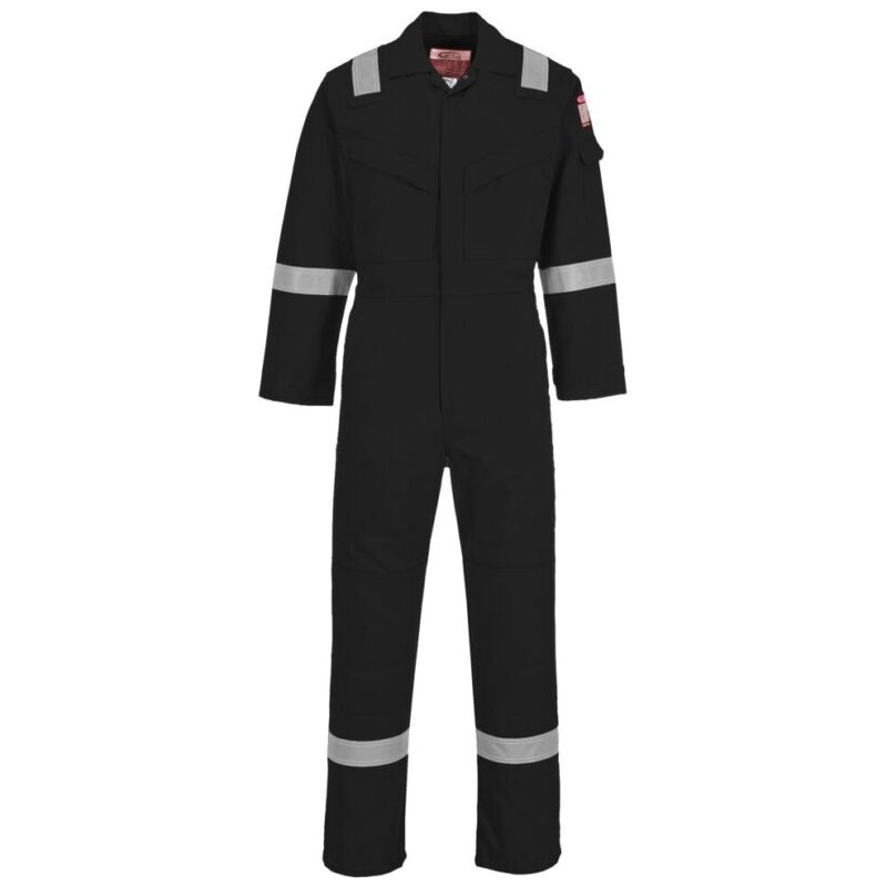 Portwest Flame Resistant Light Weight Anti-Static Coverall 280g - Black