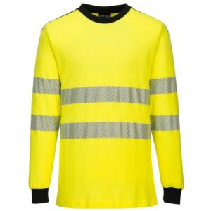 Portwest PW3 Flame Resistant Hi-Vis T-Shirt - Yellow/Black