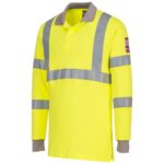 Portwest Flame Resistant Anti-Static Hi-Vis Long Sleeve Polo Shirt