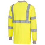 Portwest Flame Resistant Anti-Static Hi-Vis Long Sleeve Polo Shirt