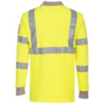 Portwest Flame Resistant Anti-Static Hi-Vis Long Sleeve Polo Shirt