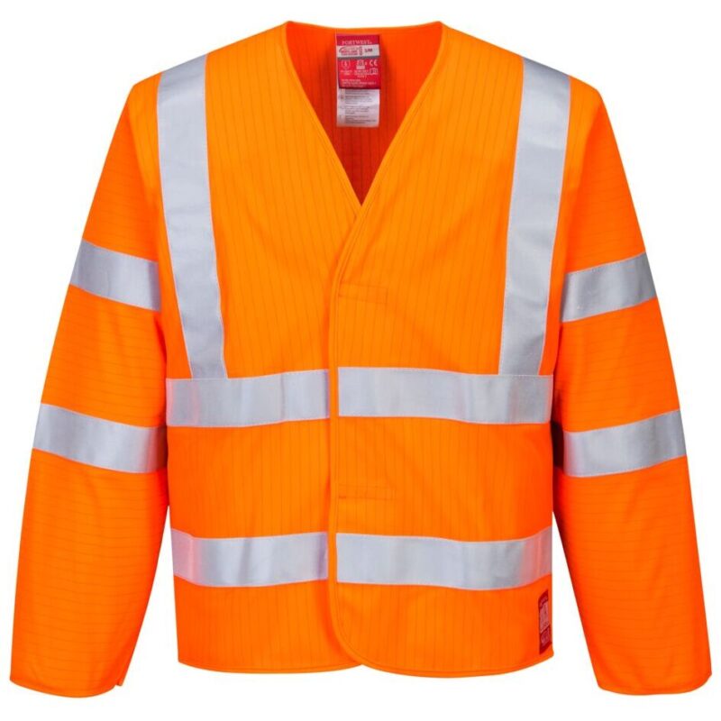 Portwest Hi-Vis Anti Static Jacket - Flame Resistant - Orange