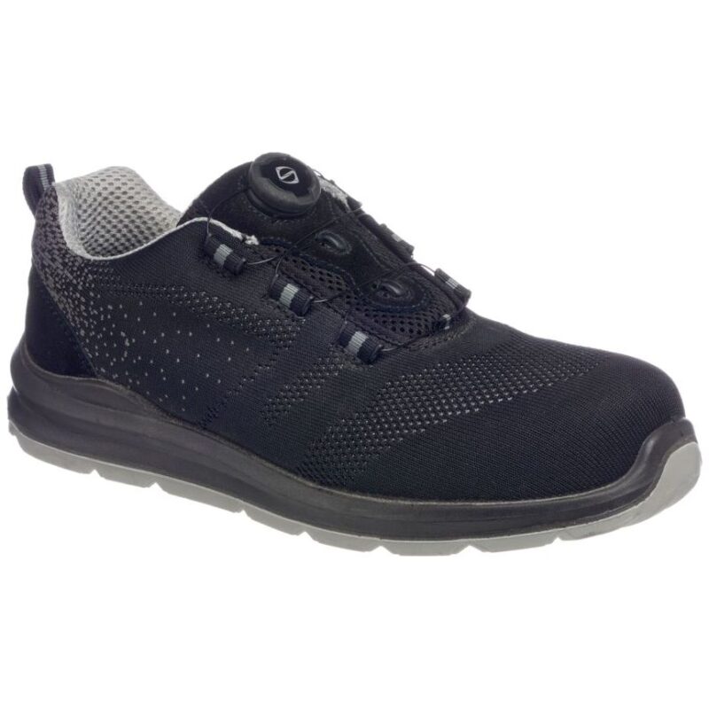 Portwest Portwest Compositelite Wire Lace Safety Trainer Knit S1P - Black/Grey