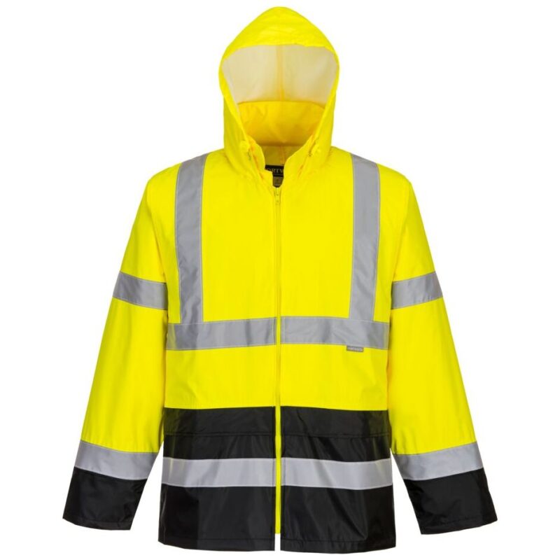 Portwest Hi-Vis Contrast Classic Rain Jacket - Yellow/Black
