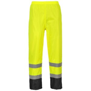 Portwest Hi-Vis Contrast Classic Rain Trousers - Yellow/Navy