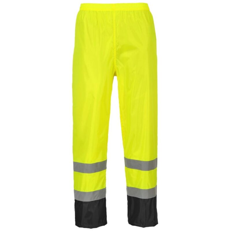 Portwest Hi-Vis Contrast Classic Rain Trousers - Yellow/Black