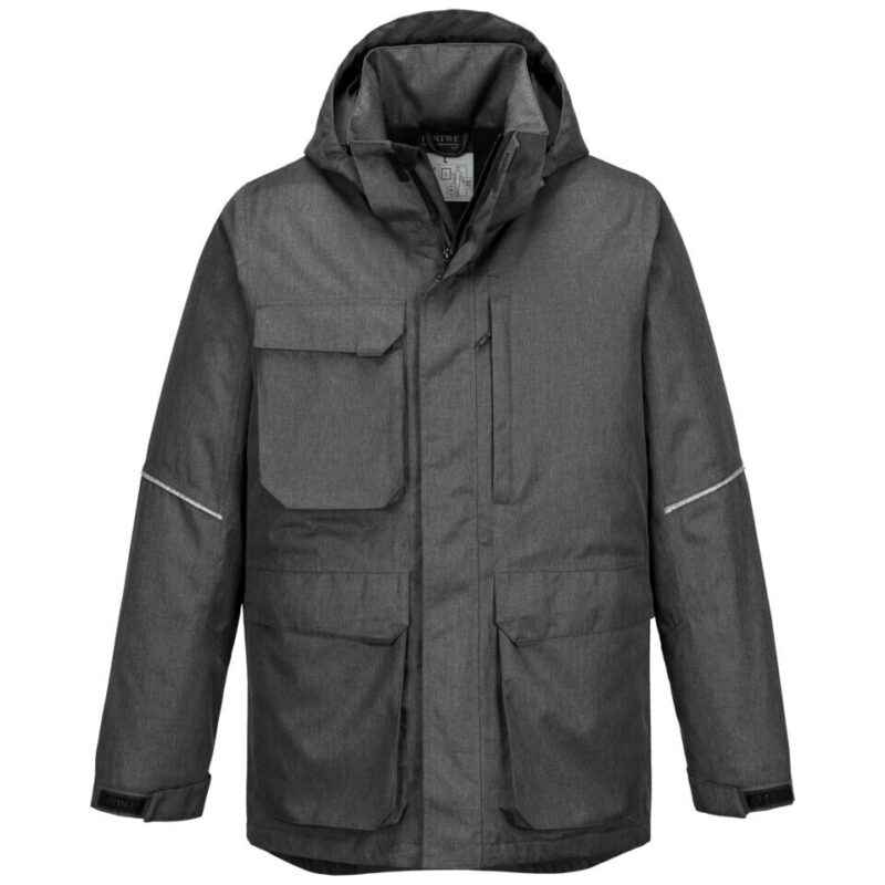 Portwest KX3 Parka Jacket - Grey Marl