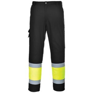 Portwest Hi-Vis Lightweight Contrast Class 1 Service Trousers - Orange/Navy