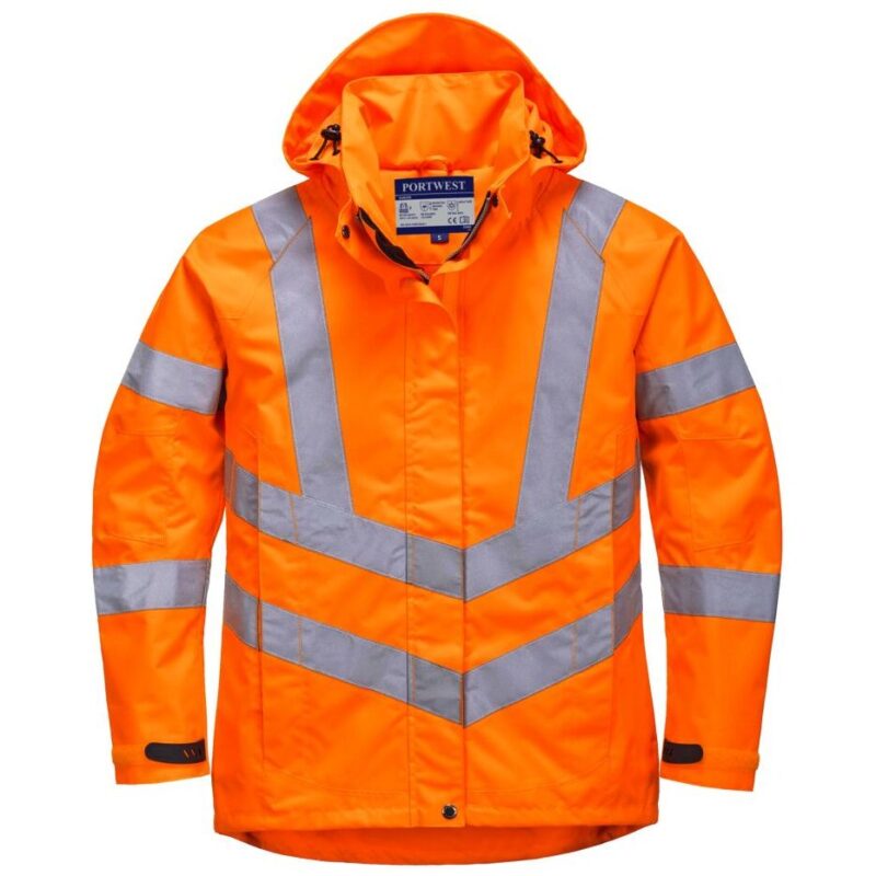 Portwest Hi-Vis Women's Breathable Rain Jacket - Orange
