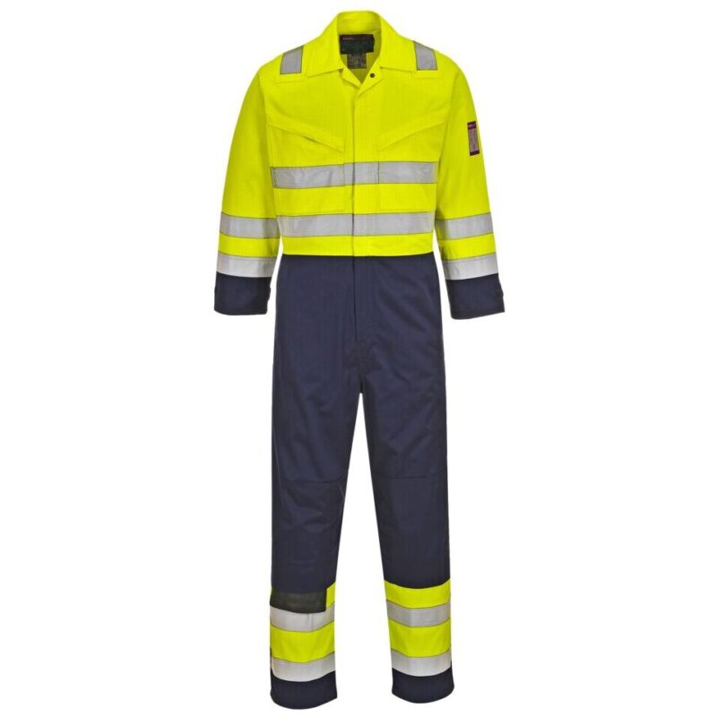 Portwest Hi-Vis Modaflame Coverall - Yellow/Navy Tall