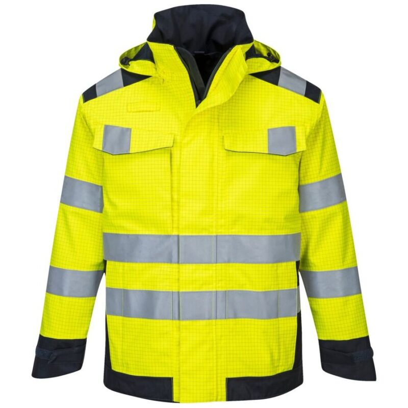 Portwest Modaflame Rain Multi Norm Arc Jacket - Yellow/Navy