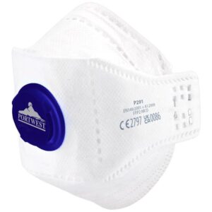 Portwest EAGLE FFP2 Valved Dolomite Fold Flat Respirator White P291