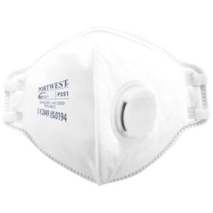 Portwest FFP3 Valved Dolomite Fold Flat Respirator White P351