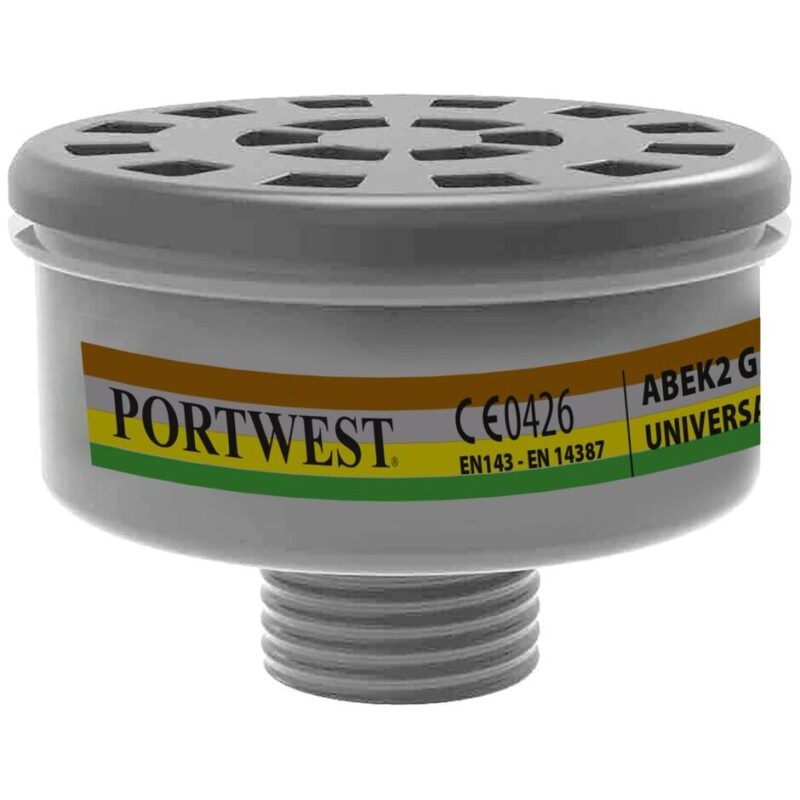 Portwest ABEK2 Gas Filter Universal Thread Black P926