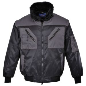 Portwest Two Tone Pilot Jacket - Black/Grey