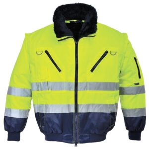 Portwest Hi-Vis 3-in-1 Contrast Pilot Jacket - Yellow/Navy