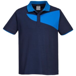 Portwest PW2 Cotton Comfort Polo Shirt Short Sleeve - Navy/Royal