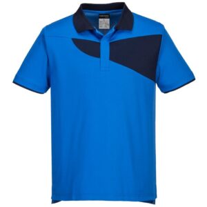 Portwest PW2 Cotton Comfort Polo Shirt Short Sleeve - Navy/Royal