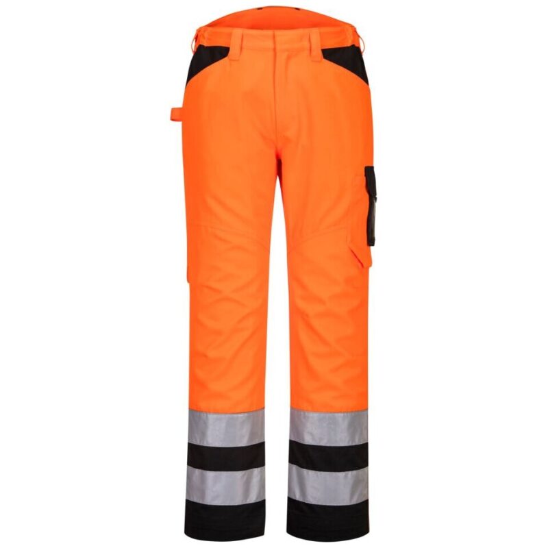 Portwest PW2 Hi-Vis Service Trousers - Orange/Black