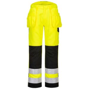 Portwest PW2 Hi-Vis Holster Pocket Trousers - Yellow/Black