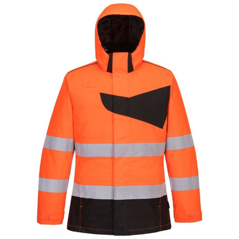 Portwest PW2 Hi-Vis Winter Jacket - Orange/Black