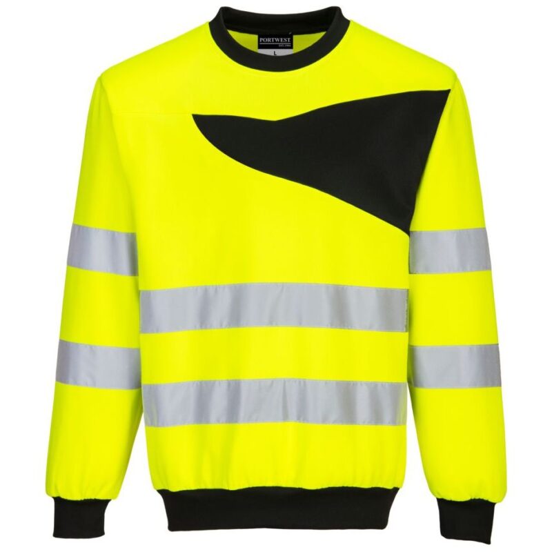 Portwest PW2 Hi-Vis Sweatshirt - Yellow/Black
