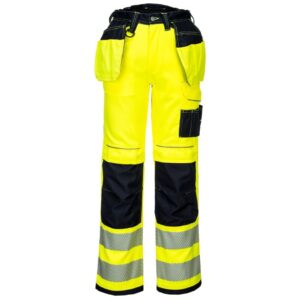 Portwest PW3 Hi-Vis Stretch Holster Pocket Trousers - Yellow/Black
