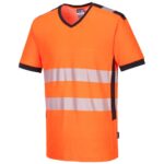 Portwest PW3 Hi-Vis V-Neck Mesh Insert T-Shirt Short Sleeve