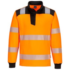 Portwest PW3 Hi-Vis 1/4 Zip Sweatshirt - Orange/Black