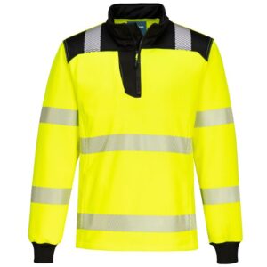 Portwest PW3 Hi-Vis 1/4 Zip Sweatshirt - Orange/Black