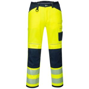 Portwest PW3 Hi-Vis Work Trousers - Yellow/Navy