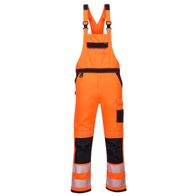 Portwest PW3 Hi-Vis Bib and Brace - Orange/Black