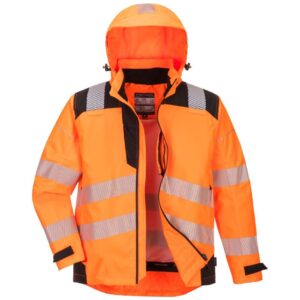 Portwest PW3 Hi-Vis Extreme Rain Jacket - Orange/Black