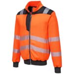 Portwest PW3 Hi-Vis Zip Sweatshirt - Orange/Black