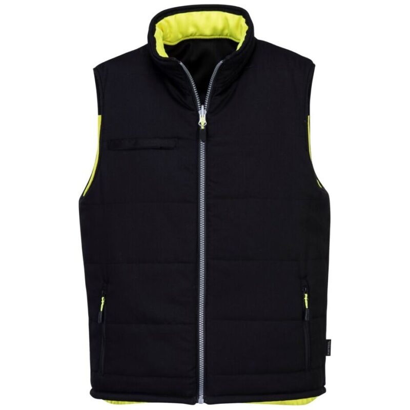 Portwest PW3 Hi-Vis Reversible Bodywarmer - Yellow/Black