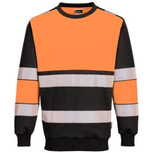 Portwest PW3 Hi-Vis Class 1 Sweatshirt - Orange/Black
