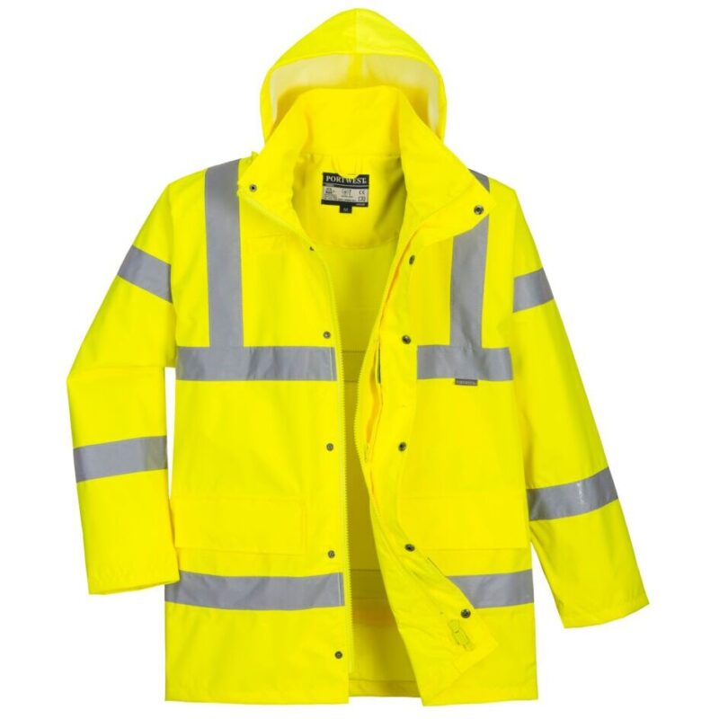 Portwest Hi-Vis Breathable Rain Traffic Jacket - Yellow