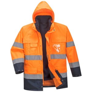 Portwest Hi-Vis 3-in-1 Contrast Lite Jacket - Orange/Navy