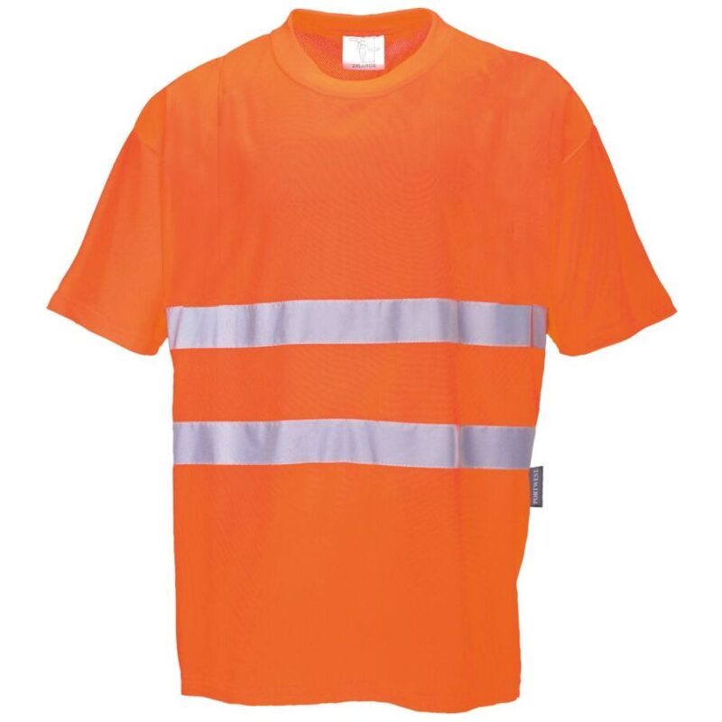 Portwest Hi-Vis Cotton Comfort T-Shirt Short Sleeve - Orange