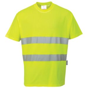 Portwest Hi-Vis Cotton Comfort T-Shirt Short Sleeve - Yellow