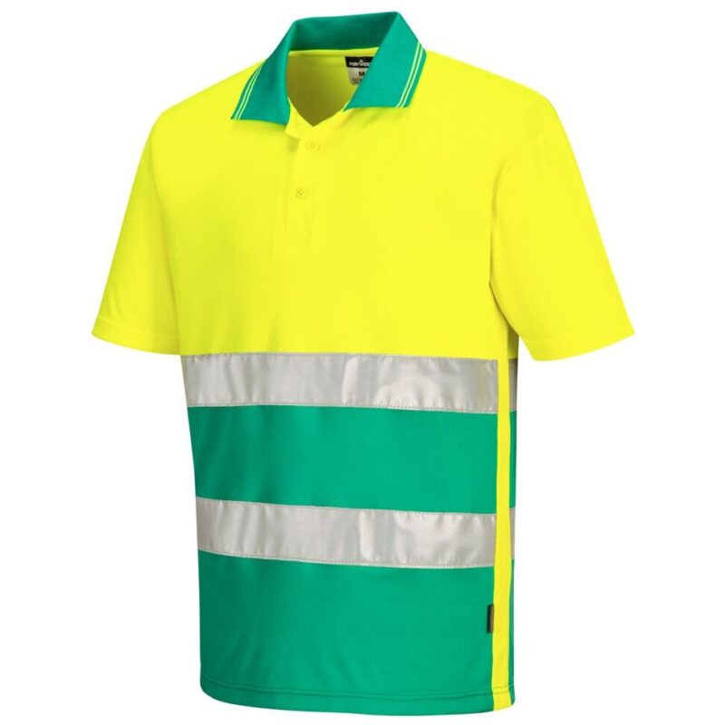 Portwest Hi-Vis Lightweight Contrast Polo Shirt Short Sleeve