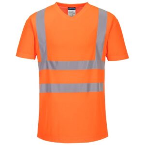 Portwest Hi-Vis Cotton Comfort Mesh Insert T-Shirt Short Sleeve - Orange