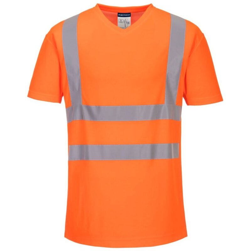 Portwest Hi-Vis Cotton Comfort Mesh Insert T-Shirt Short Sleeve - Orange