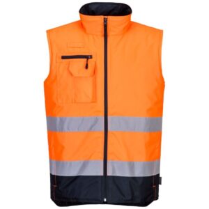 Portwest Hi-Vis Contrast Bodywarmer - Yellow/Navy
