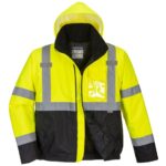 Portwest Hi-Vis Contrast Winter Bomber Jacket Yellow/Black S363