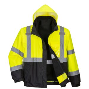 Portwest Hi-Vis 3-in-1 Contrast Premium Bomber Jacket - XXXL