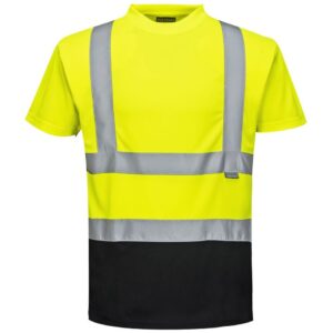 Portwest Hi-Vis Contrast T-Shirt Short Sleeve - Yellow/Black