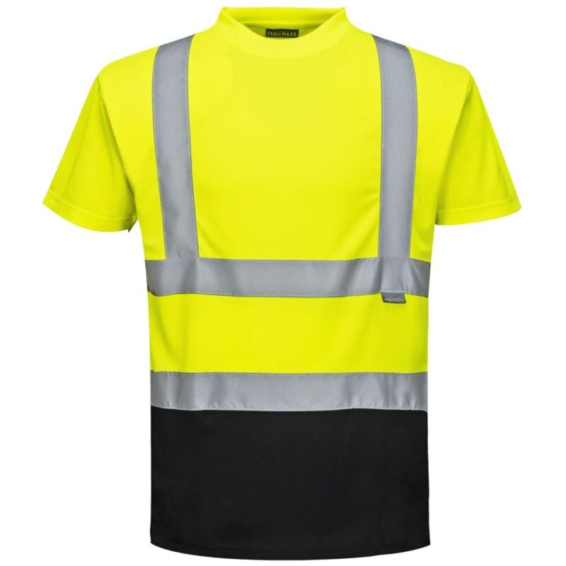 Portwest Hi-Vis Contrast T-Shirt Short Sleeve - Yellow/Black