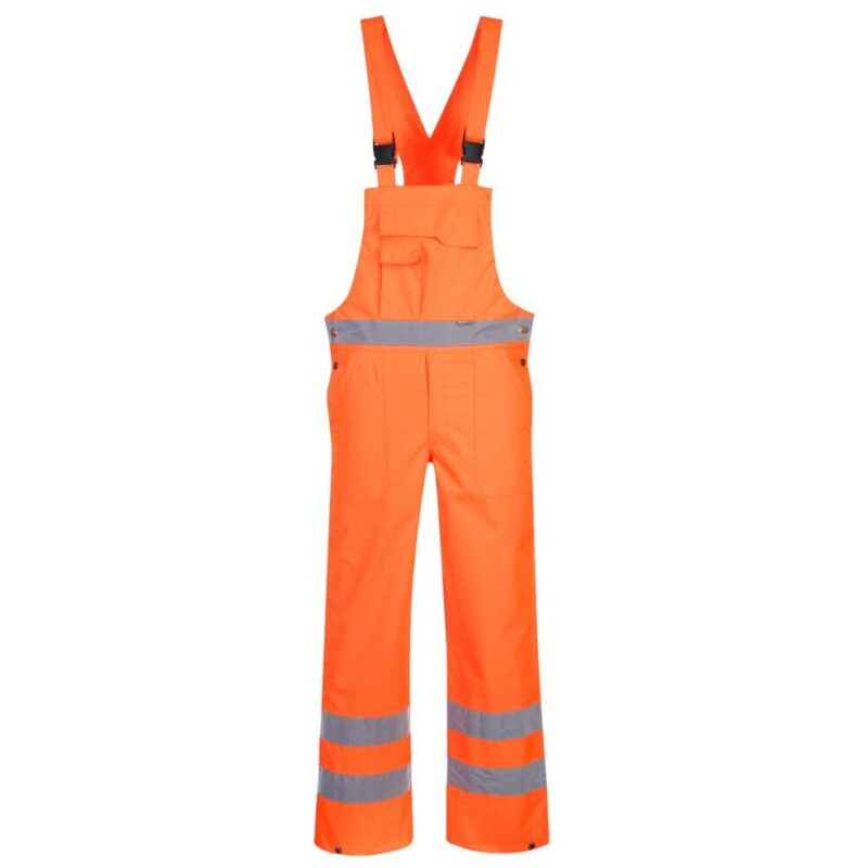 Portwest Hi-Vis Breathable Rain Bib and Brace - Orange